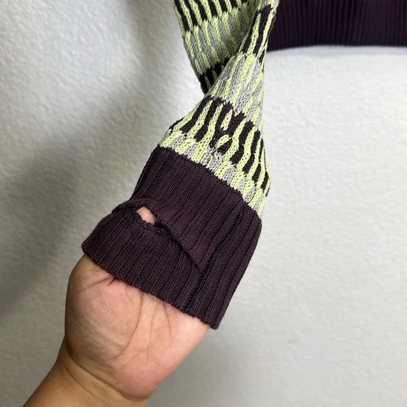 Lululemon‎ Devi Crew Pullover Long Sleeve Sweater Knit Womens Green Purple - Picture 4 of 8